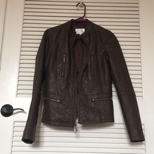 Brown leather jacket